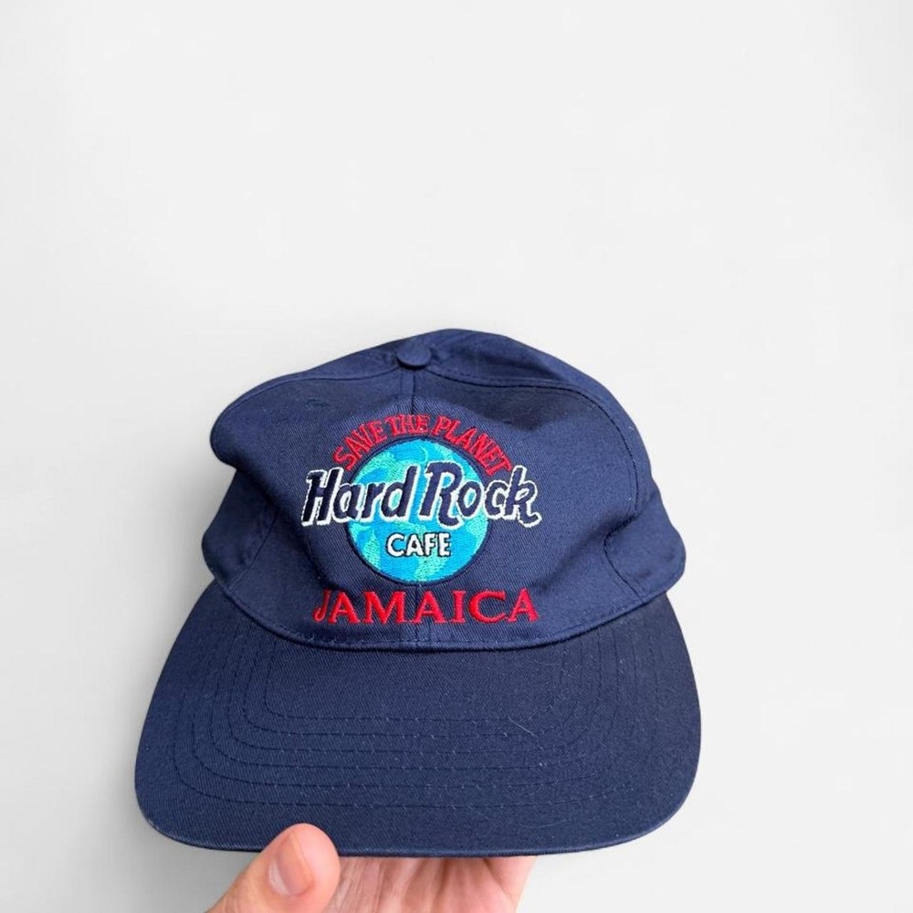 Hard Rock Cafe Jamaica Vintage Navy Blue Baseball Cap Dad Hat Adjustable 90s Y2K